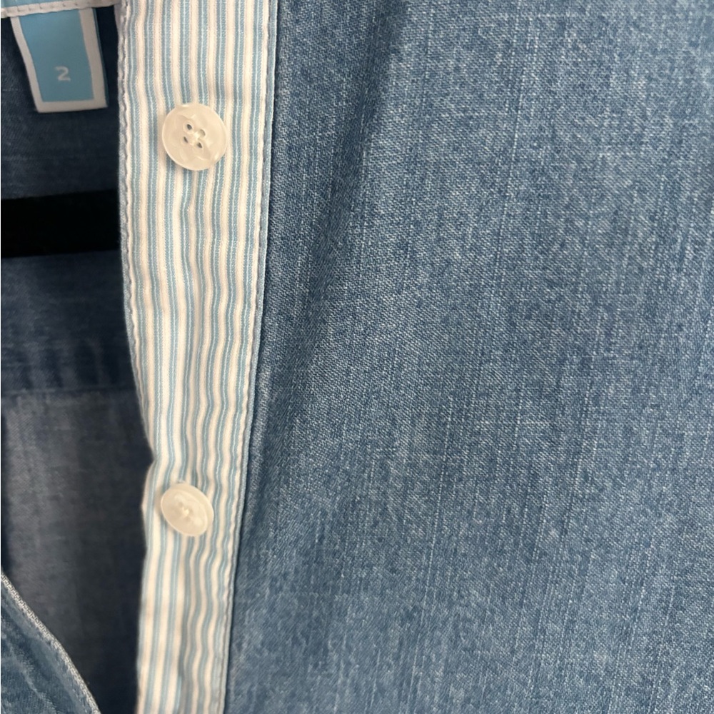 Draper James Chambray Button Front Mini Dress Siz… - image 3